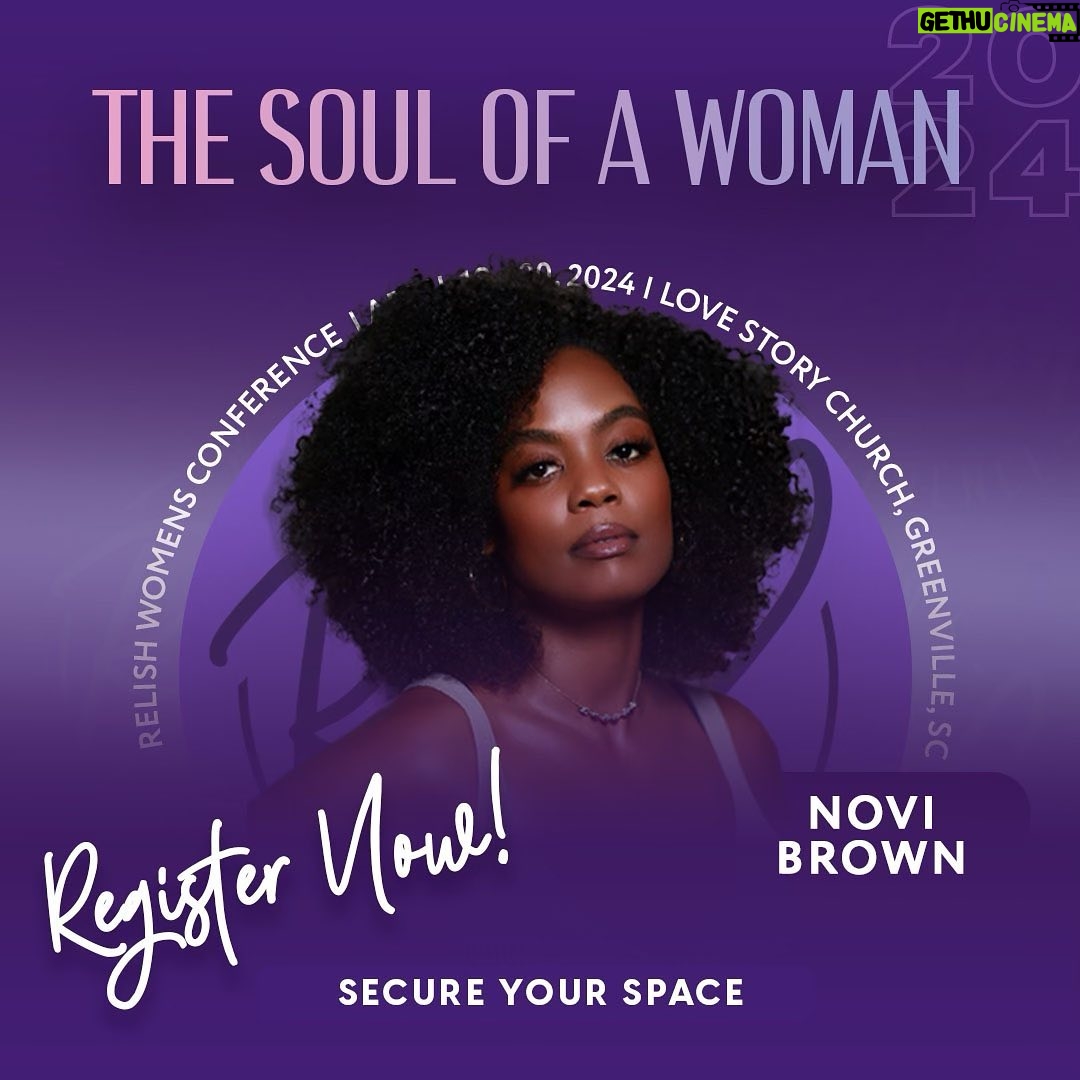 Novi Brown Instagram - Hey ladies, I am excited to be speaking at Relish Conference 2024, “The Soul of a Woman” this week taking place the 18th-21st in Greenville, SC @lovestorygreenville with my sis @IamAventerGray! We are going to have a time and I can’t wait to share this time with you! I would love for you to meet me there. You can still secure your space for in person or if you can’t make it, online has an experience as well! Don’t miss it! Go to RelishConference.com and grab yours now and find all of the info there! #RelishCon24 #RelishWomen ••• Ya’ll know I’m give y’all some good #novisnotes! 🤍🤍