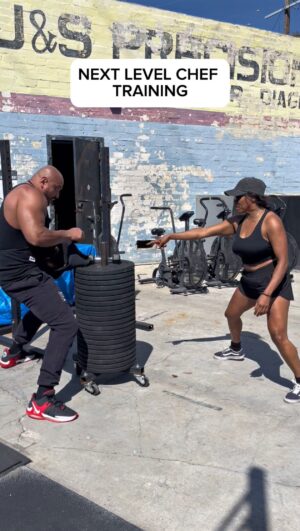 Nyesha Arrington Instagram - NEXT LEVEL CHEF TRAINING!!!

Chef @nyeshajoyce training her mentee @realdealmada into NEXT LEVEL shape to take down @gordongram and @richardblais in tomorrow’s episode of @nextlevelcheffox 

Time for team Arrington to get out of the basement!! 

#NextLevelChef #Chef #Training #Food #FoodHumor
