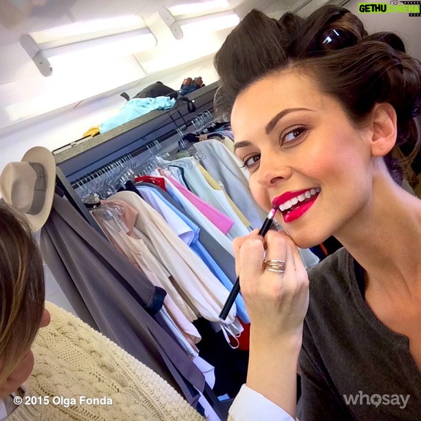 Olga Fonda - 823 Likes - #BTS at work today. Has anyone guessed where I am yet? 😜 #WhereAmI #Work #RedLips #GuessTheCountry #MakeupChair #Makeup #Hair #Fun #Memories #WhoSay