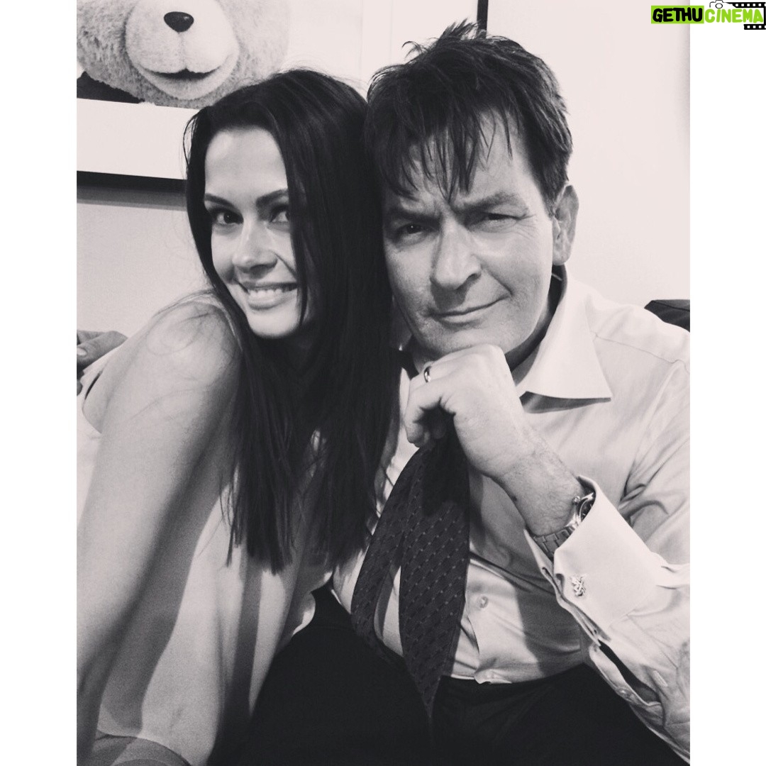 Olga Fonda - 1K Likes - In between takes with @charliesheen #BTS #BlackandWhitePhotoWeek #OnSet #SetLife #BetweenTakes #FeatureFilm #Movie #Filming #California #Hollywood #LongBeach #LosAngeles #Actor #Work #AlwaysSmiling #Happy #Thankful #Photo #CharlieSheen #ThunderStudios #Studios #PhotobyGinaGershon