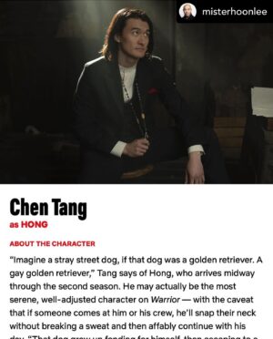 Olivia Cheng Instagram - Tag @netflix @netflixgolden below if you want more Warrior 🙌🏼 Posted @withregram • @misterhoonlee @moryan66 goes deep on #Warrior for @Netflix publication #Tudum!
.
A great primer and companion for all the new viewers who have joined us since launching on #Netflix.
.
@moryan66 has been a huge supporter thru the whole journey. 🙏