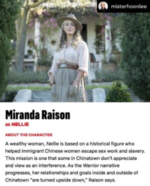 Olivia Cheng Instagram - Tag @netflix @netflixgolden below if you want more Warrior 🙌🏼 Posted @withregram • @misterhoonlee @moryan66 goes deep on #Warrior for @Netflix publication #Tudum!
.
A great primer and companion for all the new viewers who have joined us since launching on #Netflix.
.
@moryan66 has been a huge supporter thru the whole journey. 🙏