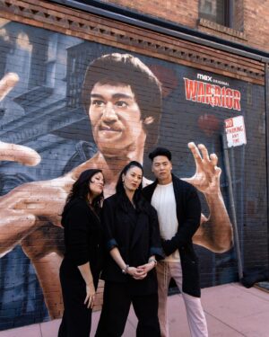 Olivia Cheng Instagram - Happy Warrior Premiere weekend! To launch our first 3 episodes of season 3, @brucelee murals around America were unveiled in NY, LA and here at 965 Clay Street in San Francisco, CA.  More to come but here’s a quick peek at the incredible work by @dj_agana and @vogue_tsk near the @wearebrucelee in Chinatown! Stream the first few episodes of #warriormax now on @streamonmax and 🙏🏼🙏🏼🙏🏼! PS Curious if you’ve already watched— whaddya think? Comment below 😃 #warriorhbomax #warriormaxseason3  HMU @beautybycrystal Styling @michelleaddisonstyle