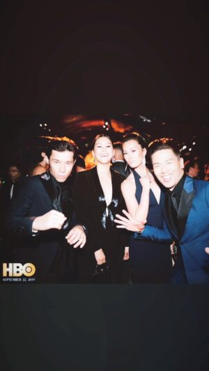 Olivia Cheng Instagram - That night we repped Warrior at the @hbo Golden Globes party 🎉 Had a blast!  Think we had sundubu jjigae in K-Town after.  Now I’m hungry.  What’s your after hours choice of eats? 🤤 All three seasons now streaming on @netflix, we scrapping to stay on Top 10 so binge now and 👍🏼👍🏼 — thank you 🎉🥳🎉🎉