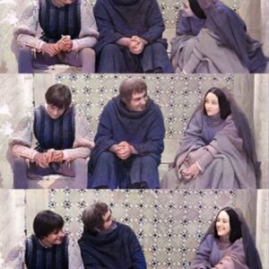 Olivia Hussey Instagram - Laughing and joking with Leonard and Milo Inbetween takes of the wedding scene 🥰😂remembering fun times❤️#romeo&juliet#filming#memories#fun#italy#younglove#church#tuscany#love❤️🙏