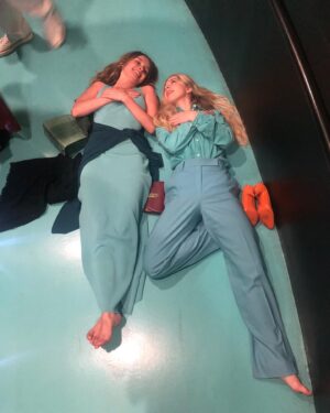Olivia DeJonge Instagram - Couple of girls in blue - much much love @ferragamo 💙💙💙💙💙💙💙💙💙💙💙