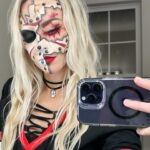 Olivia Kippen Instagram - Late little #Fridaythe13th makeup look. #jasonvorhees #HalloweenMakeup #spookyseason #spookyszn #halloween #lover #husband #fyp #ihatehashtags also why does my new camera SUCK at focusing.