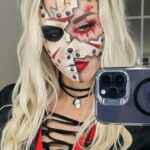 Olivia Kippen Instagram - Late little #Fridaythe13th makeup look. #jasonvorhees #HalloweenMakeup #spookyseason #spookyszn #halloween #lover #husband #fyp #ihatehashtags also why does my new camera SUCK at focusing.