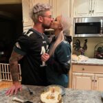 Olivia Kippen Instagram - Finally ate that frozen cake from our wedding two years later and a few days late, and now I’m watching you eat cheese fondue 🫕 coz I love you… sorry it rhymed. Happy Valentine’s Day handsome. I love you.