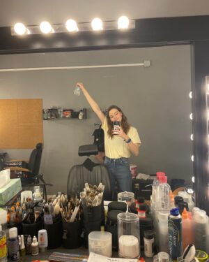 Olivia Morris Instagram - The Head S2 photo dump ⚓️

1. Last day ft tiny water bottle 2. @kardorazzazi being gorgeous on the monitor 3. Blue skies 4. Poster bts 5. Crying about how much I’m gunna miss @josefinnelden 
6. Sea day 7. Night shoots 8. The angel who stared at my face every morning for months 9. Green screeeeen