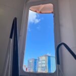 Olivia Morris Instagram - The Head S2 photo dump ⚓️ 1. Last day ft tiny water bottle 2. @kardorazzazi being gorgeous on the monitor 3. Blue skies 4. Poster bts 5. Crying about how much I’m gunna miss @josefinnelden 6. Sea day 7. Night shoots 8. The angel who stared at my face every morning for months 9. Green screeeeen