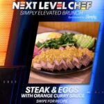 Omallys Hopper Instagram - Sizzling good! 🥩🍳 #sponsored @cooking_con_omi puts her elevated brunch twist on ‘Curry in a Hurry’ with @SimplyBeverages OJ. Swipe for the full ‘Steak & Eggs with Orange Curry Sauce’ recipe and watch #NextLevelChef Thursdays at 8/7c on FOX!