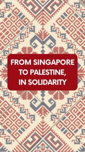Oon Shu An Instagram - Regardless of race, language, or religion, Singaporeans unite to condemn the massacres in Gaza and demand an immediate sustained ceasefire. 🕊️

Join us by sharing your video, photo, or statement of solidarity on social media. Tag @echoesofgaza and use #ceasefirenow #sgforpalestine. Every voice matters! 📢

Thank you to all participants for amplifying this message and standing in solidarity. 🍉✊🏽

Disclaimer: Our intention is to foster peaceful expression, not incite disorder or endorse violence. We abide by Singaporean laws and aim to contribute to a harmonious society. Our actions prioritize peace, stability, and unity.