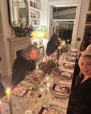 Ophelia Lovibond Instagram - A scrumptious dinner in the most gorgeous home with Janet the puppy as guest of honour ❤️ Thank you @iamlaurajackson for always being the #hostesswiththemostess and @boden_clothing for the #glam #gladrags ✨ Very much kicked off the #partyseason! #bodenclothing #dinnerparty #aboutlastnight