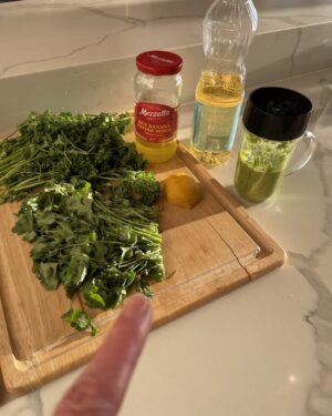 Paget Brewster Instagram - Stems chimichurri.
