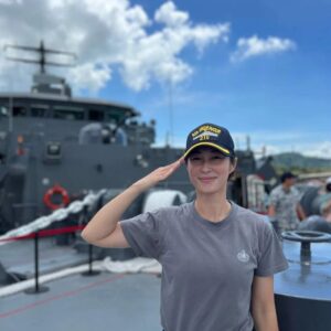 Paige Chua Instagram - My "sailing" days are over but that period remains as one of the most memorable episodes in my life. 

Fair winds and following seas🫡
@singaporenavy 

#LTCSim 

Navy@Vivo