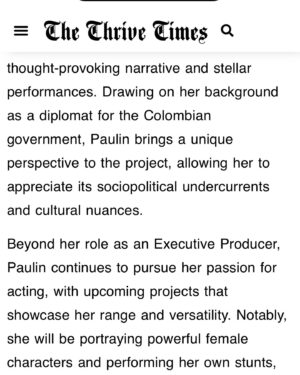 Paola Paulin Instagram - Thank you @thrive_times_us @ariellavi_15 for this amazing article about my new movie in Cannes film festival this year !, Watch Rumours starring #cateblanchett ! 🖤🎥 @paolapaulinventures 
-
¡Gracias @thrive_times_us @ariellavi_15 por este increíble artículo sobre mi nueva película en el festival de cine de Cannes este año! ¡Mira Rumors protagonizada por #cateblanchett! 🖤🎥