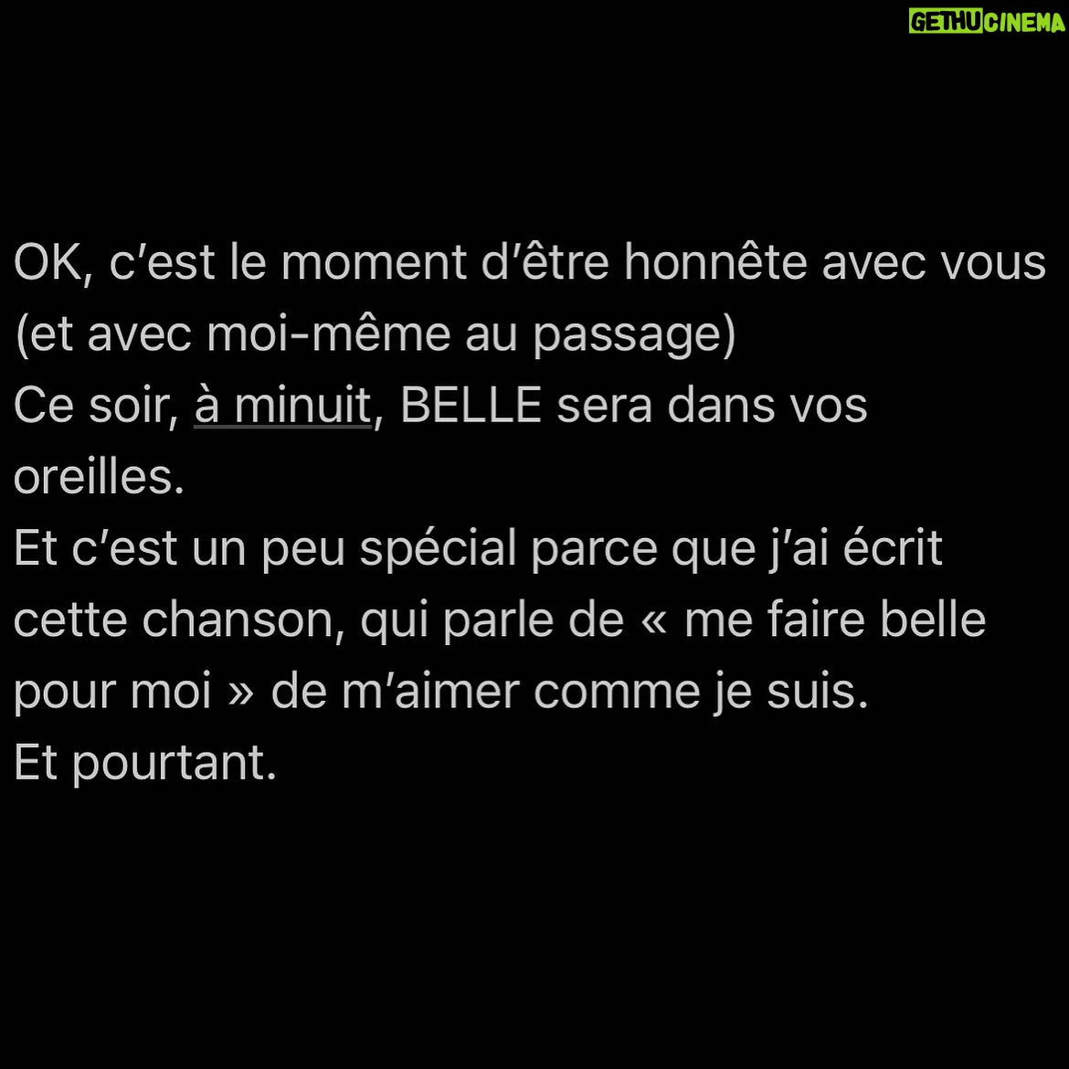 Paola Perrin - 9.2K Likes - Belle sera dans vos oreilles ce soir à minuit, et je ne pouvais pas vous laisser la découvrir sans vous dire ces quelques mots 🐣 (un peu long à lire oui deso)
En tout cas, j’espère du fond du cœur que Belle résonnera dans vos cœurs. 💛
Le clip sera dispo dès demain à 11h. Soyez au RDV 👀
@romainbotti merci pour tout tout tout 🙏🏼
@gabrielleriouah merci pour cette pépite de Clip 📽️✨
@jonathancagne @julienrxl @romainbotti merci pour cette magnifique real et pour la patience après nos 1245 versions 🎛️
@hugolardenet merci pour ton talent de folie 📸
@playtwolabel @sonymusicpubfrance @cellar_____ merci de croire en moi 🤝🏼