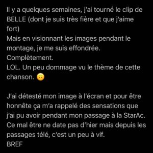 Paola Perrin Instagram - Belle sera dans vos oreilles ce soir à minuit, et je ne pouvais pas vous laisser la découvrir sans vous dire ces quelques mots 🐣 (un peu long à lire oui deso)
En tout cas, j’espère du fond du cœur que Belle résonnera dans vos cœurs. 💛

Le clip sera dispo dès demain à 11h. Soyez au RDV 👀 

@romainbotti merci pour tout tout tout 🙏🏼

@gabrielleriouah merci pour cette pépite de Clip 📽️✨

@jonathancagne @julienrxl @romainbotti merci pour cette magnifique real et pour la patience après nos  1245 versions 🎛️

@hugolardenet merci pour ton talent de folie 📸

@playtwolabel @sonymusicpubfrance @cellar_____ merci de croire en moi 🤝🏼