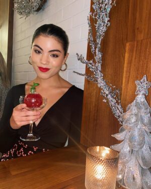 Paola Andino Instagram - Just a ‘tini bit excited for the holiday season 🍸❄️🧤