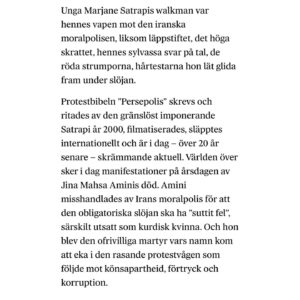 Parisa Amiri Instagram - Ett år sen Mahsa Jina Aminis död, skriver i DN om kvinnors ständiga motstånd och det ofattbara modet utifrån Persepolis, och hur folkets missnöje hotar Irans fascistiska skräckstyre. Länk i story och på dn.se.

Uppmärksamma gärna årsdagen och stötta rörelsen på de sätt ni kan!  #jinjianazadi