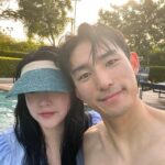 Park So-yeon Instagram - . gym하고 갑자기 수영 🏊🏽‍♂️ 난 수영복 안가져 왔는데… 역시 코리아 아쥼마. 국룰 썬캡은 가져옴 그래도 뜨거워 ...☀… 🍎🫠
