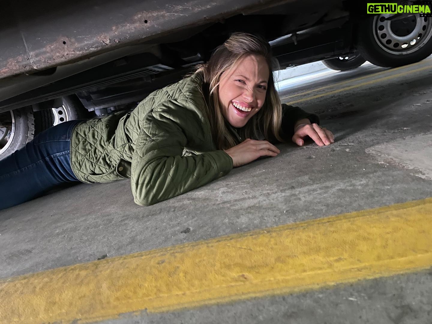 Pascale Hutton Instagram - Rappelling down a cliff, jumping out of a helicopter onto the top of a mountain, or shoved under a car in a parkade, I always know @realmartinwood will put me somewhere interesting! #doublelifemovie