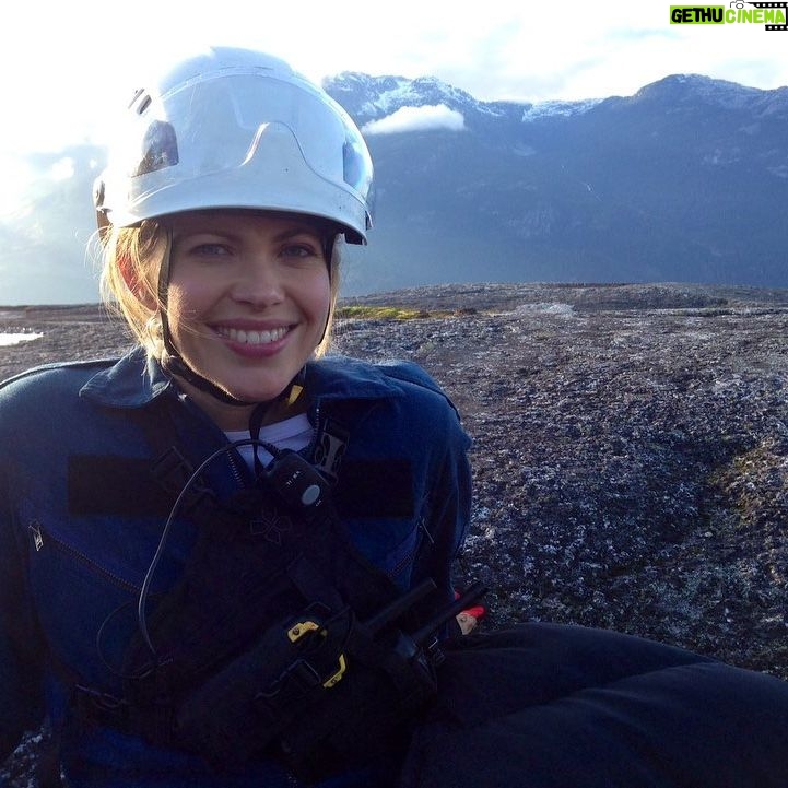 Pascale Hutton Instagram - Rappelling down a cliff, jumping out of a helicopter onto the top of a mountain, or shoved under a car in a parkade, I always know @realmartinwood will put me somewhere interesting! #doublelifemovie