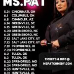 Patricia Williams Instagram – SWIPE ➡️ I’m on tour and working on a brand new hour for something special! 👀 Drop your city and I might come through! Tickets at mspatcomedy.com. 🔥NEW DATES BELOW:
May 31 Cincinnati, OH Taft Theater
June 1 Columbus, OH Southern Theater
June 8 Chandler, AZ Gila River Resorts
June 14-15 Greenville, SC Comedy Zone
June 20-21 Greensboro, NC Comedy Zone
July 12-13 Salt Lake City, UT WiseGuys
July 19-20 Providence, RI Comedy Connection
August 2-3 Tulsa, OK Bricktown Comedy Club
August 23-24 Springfield, MO Blue Room Comedy Club
August 30-31 Huntsville, AL Stand Up Live
#TheMsPatShow #mspat #live #thingstodo #photodump