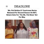 Patricia Williams Instagram – The answer y’all have been waiting for. See you May 23rd for season 4 of @themspatshow. 💅🏽 Can’t wait for y’all to see this season. 😂 

OH…and see you for Season 2 of #MsPatSettlesIt. 😏

All gas, no breaks all 2024. 🔥 Check out the entire @deadline article! Link in my story! 

#themspatshow #season4 #bet #betplus