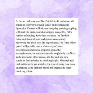 Patricia Williams Instagram - The answer y’all have been waiting for. See you May 23rd for season 4 of @themspatshow. 💅🏽 Can’t wait for y’all to see this season. 😂 

OH…and see you for Season 2 of #MsPatSettlesIt. 😏

All gas, no breaks all 2024. 🔥 Check out the entire @deadline article! Link in my story! 

#themspatshow #season4 #bet #betplus