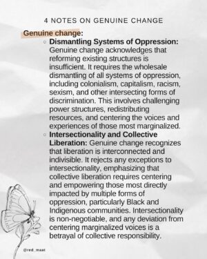 Patrisse Cullors Instagram - Phew this took a bit to get through but truly hoping it opens up some healthy dialogues as well as setting us up to do the internal work of challenges ourselves. 

I wrote this with two things in mind:
1- I’ve seen this #quote used over and over again, usually watered down and seldomly investigated.

2- #thematrix, specifically towards the end of the second movie when Neo finds out that the uprising is actually built into the system. Well it’s just like that, protest and other forms of activism that work within the system are just like that. We continue to replay the cycle expecting something new without pause long enough or fully committing to a world beyond this system. It’s a scary thought for many of us and won’t come with ease. But to break free of the cycle what are you willing to risk?

⁉️Here’s some more questions for reflection⁉️

✨What does dismantling oppression mean to you?
✨ What do you envision when you think of a world outside of colonialism, capitalism, and imperialism?
✨ How would we go from where we are today to where we would like to be?
✨ How genuinely committed to that aim? What are your internal and external barriers? 
✨ What were your ancestral ways of being before colonialism invaded and disrupted your culture? 
✨ What is the revolution? What does it look like when it’s realized?

We must not only know to fight against what is wrong but also have the foresight to recognize what it is we are aiming to build up to. 

Asè

✊🏽Don’t forget to f da a1go by:

🔁 Share this post (very important)
👩🏽‍💻Comment on this post (5  words not emojis)
♥️ Like this post
💾Save
👀 Follow 
💸 Contribute to the requests.

—

‎✨ثورة✨ 
(thawra/revolution)

#sudan #darfur #tigray #congo #southafrica #yemen #السودان #indigenous #blm #haiti 
#indigenous #encampment #biden #🍉 #transformation #audrelorde #instaquotes #metgala #instalike #kimk #kyliejenner #taylorswift #tyla #landback #ancestors #sundayfunday #mothersday