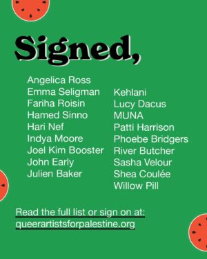 Patti Harrison Instagram - I’ve joined other queer artists in signing this letter in support of a permanent ceasefire in Gaza- read the full letter at queerartistsforpalestine.org ❤️