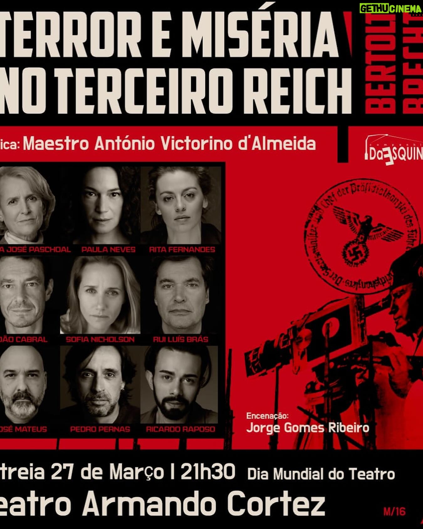 Paula Neves Instagram - Continuamos o caminho! Estou tão feliz com este projecto e estou ansiosa de o partilhar com vocês. Aqui está o estudo dos figurinos da @rita.olivenca “Terror e Miséria no Terceiro Reich”, de Bertolt Brecht Vamos estrear dia 27 de março, no Dia Mundial do Teatro! A receita da estreia reverte na totalidade para a @apoiarte_casadoartista . Vai ser uma noite especial ❤️ Agarrem já o vosso bilhete: https://ticketline.pt/evento/ensaio-solidario-terror-e-miseria-80827