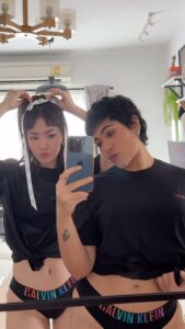 Pavida Moriggi Instagram - Pride Celebration is also just staying in eating good food playing dress up with you🫶🏻🌈💖 #mycalvins #CalvinKleinTH @calvinklein