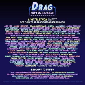 Peaches Instagram - The @dragisntdangerous live telethon is just a few hours away ✨ Swipe to see the unreal lineup of talent! Get 🎟️ at dragisntdangerous.com  #dragisntdangerous leotard design @pansypresents
