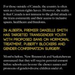Peaches Instagram - Today on #TransgenderDayofVisibility, the @teganandsarafoundation announces an Open Letter: Artists Against Anti-Trans Legislation in Canada. For those outside of Canada, the country is often seen as a human rights haven. However, the reality is that Canada is not immune to the global attack on the trans community and their access to inclusive spaces, healthcare and freedoms.   More than 400 artists living in or hailing from Canada signed this letter to draw attention to the concerning rise of anti-trans legislation in the country, including proposed bans on inclusive healthcare for trans youth in Alberta, and infringement on the freedoms of gender-diverse youth to use their chosen names and pronouns at school without parental consent in New Brunswick and Saskatchewan.   The anti-trans policies taking root in Canada go beyond discrimination - they present a clear risk to the mental and physical well-being of trans individuals throughout the country. The undersigned artists stand against these alarming and destructive policies, and call on our communities and local and national policymakers to put a stop to this concerning surge in anti-trans policy.   Read the full letter and view all signatures at teganandsarafoundation.org/open-letter or the link in my story.