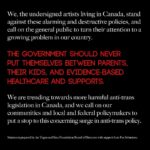 Peaches Instagram - Today on #TransgenderDayofVisibility, the @teganandsarafoundation announces an Open Letter: Artists Against Anti-Trans Legislation in Canada. For those outside of Canada, the country is often seen as a human rights haven. However, the reality is that Canada is not immune to the global attack on the trans community and their access to inclusive spaces, healthcare and freedoms.   More than 400 artists living in or hailing from Canada signed this letter to draw attention to the concerning rise of anti-trans legislation in the country, including proposed bans on inclusive healthcare for trans youth in Alberta, and infringement on the freedoms of gender-diverse youth to use their chosen names and pronouns at school without parental consent in New Brunswick and Saskatchewan.   The anti-trans policies taking root in Canada go beyond discrimination - they present a clear risk to the mental and physical well-being of trans individuals throughout the country. The undersigned artists stand against these alarming and destructive policies, and call on our communities and local and national policymakers to put a stop to this concerning surge in anti-trans policy.   Read the full letter and view all signatures at teganandsarafoundation.org/open-letter or the link in my story.