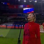 Pelageya Khanova Instagram - ⚡️Исполнение гимна России перед товарищеским матчем по футболу между сборными России и братской Сербии. Поля и хор из 23 тысячи голосов ❤️ #пелагея #гимн #гимнроссии #футбол