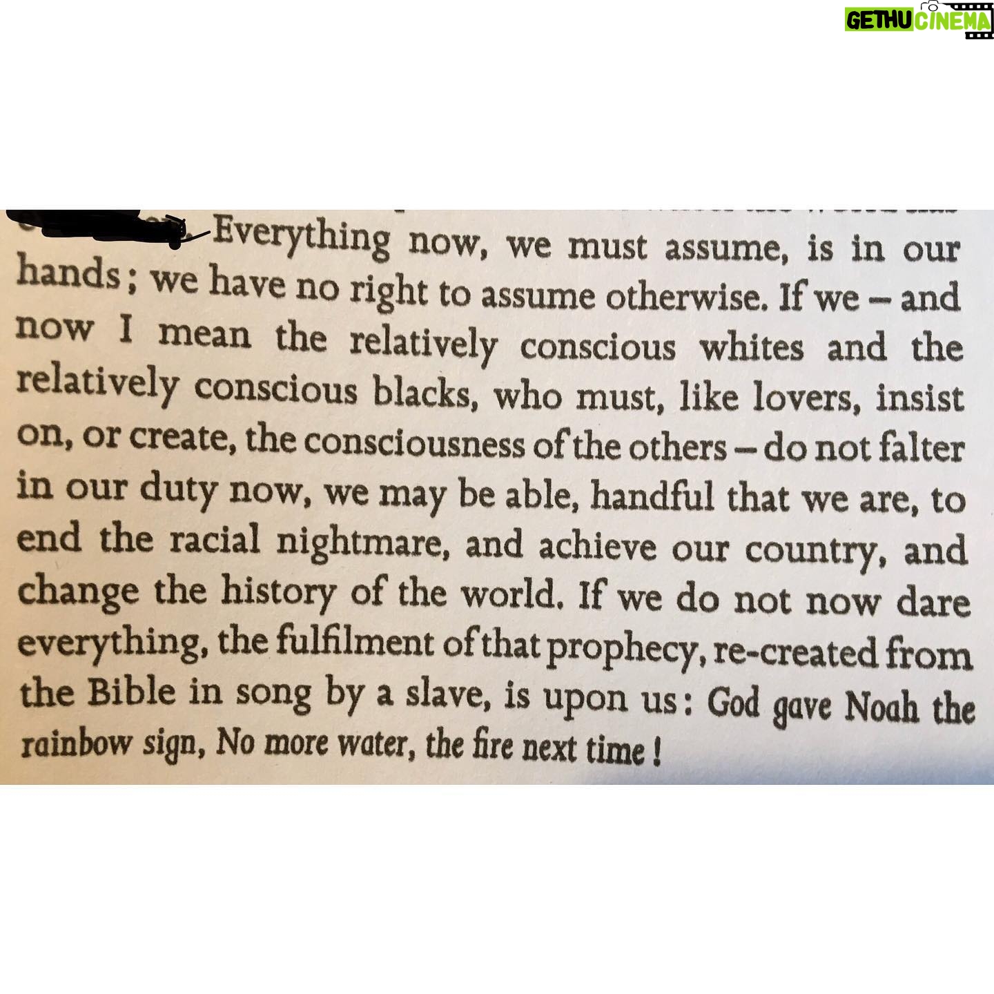 Perdita Weeks Instagram - The Fire Next Time. James Baldwin published 1963.