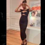 Phoebe Robinson Instagram - When I was asked to interview my friend/mentor Bono at a private book party (hosted by @Bloombergdotorg) celebrating his NYT memoir “Surrender,” I thot to myself, “In my book club, we all getting half chubs,” hence me serving body-ody-ody in a Hershey’s chocolate bar 🍫 wrapping. Jokes aside, this was legit one of the best days of my life. ⠀ Like thirteen year old me would’ve geeked over the opportunity and also fluffed out her Civil Rights era banyang. Seriously, when I was younger I looked I could’ve been in what was originally the Little Rock Ten, but alas I missed it all because I overslept the night before, so Nine it was! ANYWAY! The point is sometimes you dream of and hope for and manifest certain things, but the universe has a way of surprising you with even more when you surrender to it. ⠀ To kiki with a person whose music and philanthropy has meant so much to my life was a dream come true. To hear the way he speaks of and writes about Ali, his wife of 40 years moved me to tears. The way his band mates - Edge, Adam, & Larry - have bettered him in ways that he’s long known and ways he’s still discovering is touching without being overly sentimental. And to watch him take his passions seriously in one breath and then also take the piss out of himself the next is a masterclass in authenticity. He’s a thoroughly self-possessed person, which is probably the most beautiful thing about him. ⠀ So thanks, B, for the pleasure of your friendship, the gift of your generosity, and welcoming me deeper into the @red family by having me join the Advisory Board (I know B said Creative Council, but it’s the Advisory Board). I can’t wait to get to work and help the debilitating presence HIV/AIDS still has in this world. You, (RED), and so much more continue to make this the ride of a lifetime. So I’mma buckle up and keep dressing like some dude’s future second wife that he’s about to meet. 😂😏🤷🏾‍♀️. #FBF ⠀ Hair: @lurissaingridhair Makeup: @fatimotisadare Styling: Moi Dress: @alexperryofficial Shoes: #BottegaVeneta Earrings: @cloverpost