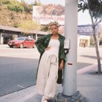 Phoebe Robinson Instagram - When your fav heaux has arrived to help your troll for peen & grab a snack along the way! 📸: @valentinatakespics Hair: @sabsthegoodgirl Makeup: @alanapalaumakeup Styling: @elenalark assisted by @kitoogarcia @iamnot_shialabeouf @mia_navarro_ Top: @sandyliang Pants: @selvanegra_ Platforms: @jeffreycampbell Vegan Jacket: @vegan_tiger Earrings: @lauraestradajewelry Ring: @jenniferfisherjewelry