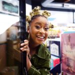Phoebe Robinson Instagram - When your fav heaux has arrived to help your troll for peen & grab a snack along the way! 📸: @valentinatakespics Hair: @sabsthegoodgirl Makeup: @alanapalaumakeup Styling: @elenalark assisted by @kitoogarcia @iamnot_shialabeouf @mia_navarro_ Top: @sandyliang Pants: @selvanegra_ Platforms: @jeffreycampbell Vegan Jacket: @vegan_tiger Earrings: @lauraestradajewelry Ring: @jenniferfisherjewelry