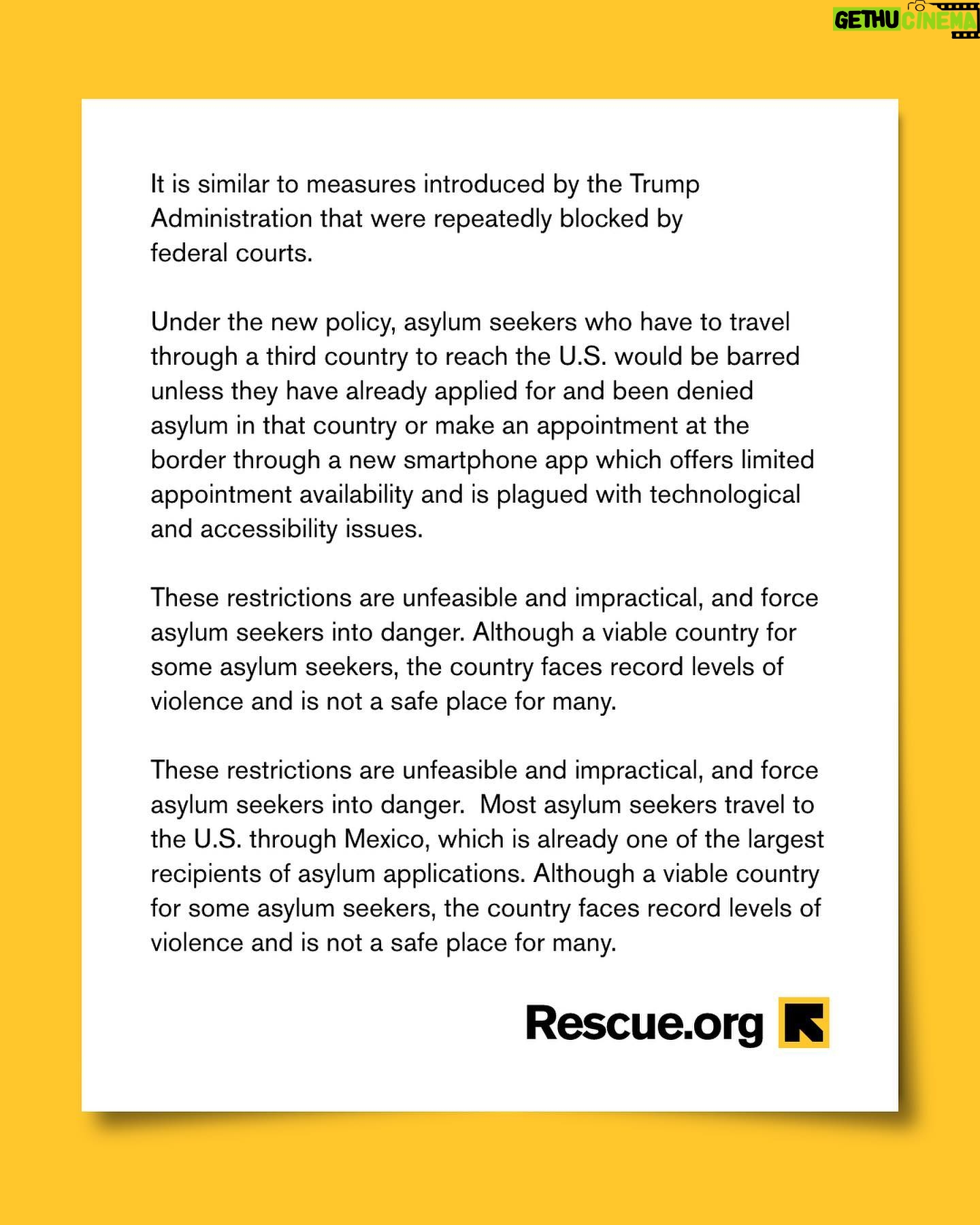 Piper Perabo Instagram - I’m urging @potus to reverse course on the proposed “asylum ban.” And for Congress to do the important work of creating an immigration system that keeps our promises to accept people seeking asylum and facilities it as an orderly, timely, and humane process. Share our open letter to show your support for asylum seekers today. Read the full letter at rescue.org/asylumban