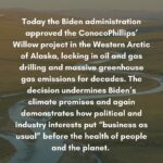 Piper Perabo Instagram - Repost from my very smart friend and scientist Dr. @ayanaeliza President @joebiden played politics with our planet and our future. Shame on him. And this fight is not over. See you in court @potus. Press release from the #StopWillow coalition: “Today the Biden administration approved ConocoPhillips’ Willow project in the western Arctic of Alaska, locking in oil and gas drilling and massive greenhouse gas emissions for decades. The decision undermines Biden’s climate promises and again demonstrates how political and industry interests put “business as usual” before the health of people and the planet. Authorization of the project comes after a deficient supplemental environmental review process that failed to assess the intense and cumulative impacts of the project on Arctic communities, lands and water, wildlife, and the global climate. The harm to communities and climate will be massive as the project turns into the industrial hub ConocoPhillips has always sought. Overwhelming public and scientific input has demonstrated that Willow poses a serious threat to the Arctic region. Willow will pollute water and air, disrupt animal migrations, destroy habitat, and result in the release of around 239 million metric tons of greenhouse gasses over the project’s 30-year lifespan. The resulting infrastructure is expected to result in additional development that would magnify Willow’s negative environmental impacts. If built, Willow will be the largest new oil extraction project on federal lands in the United States. It will have devastating impacts to the entire western Arctic region, posing serious health, environmental, and food security threats to nearby Alaska Native communities. Today, the Biden administration bowed to industry and political power rather than prioritizing land protections, Indigenous communities, and meaningful climate action and leadership.”