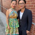 Poh Ling Yeow Instagram - Always a joy and privilege to hang with this guy @lukenguyencooks . It got pretty interesting when he visited last 🍆 🐂 🍜 🤓. I wonder what he has in store for us this time!? TONIGHT @masterchefau we unfortunately lose somebody. Tune in 7.30pm @channel10au @10playau . Dress @alemais.official Stylist @charmainedepasquale_stylist Earrings @lovisajewellery MU & Hair :Me