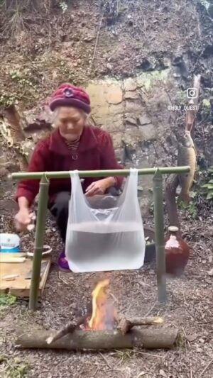 Poh Ling Yeow Instagram - It’s legit thermodynamics, guys! I couldn’t handle it anymore and hit up our fave doctoré of physics. So here’s the low down on why Grandma’s plastic bag ain’t melting, explained by @drmattagnew - thank u for letting us borrow your excellent brain 🪐💥. Now we can finally sleep in peace. And ppl please, of course I am not endorsing the use of this ‘appliance’. It’s obviously born of POVERTY so everyone please keep your bpa trigger knickers on and appreciate the science for just one moment! Also, sorry but the soundtrack WILL haunt you for days.

“Basically, the melting point of the plastic is *higher* than the boiling point of the water. What this means is that water will heat up to 100C, then begin boiling and the temperature won’t ever go higher. Since 100C is lower than the melting point of the plastic, it won’t melt.

It seems weird, but basically the heat from the flame will heat up the plastic, but once it reaches higher than the 100C, the heat will flow into the water (heat flows from hot to cold). Any additional heat added to the plastic will keep just flowing straight to the water so the plastic will also stay at 100C.

So this will continue until all the water is boiled off. Now there is nowhere for the heat to flow so the plastic will rise temperature quickly and then melt.”