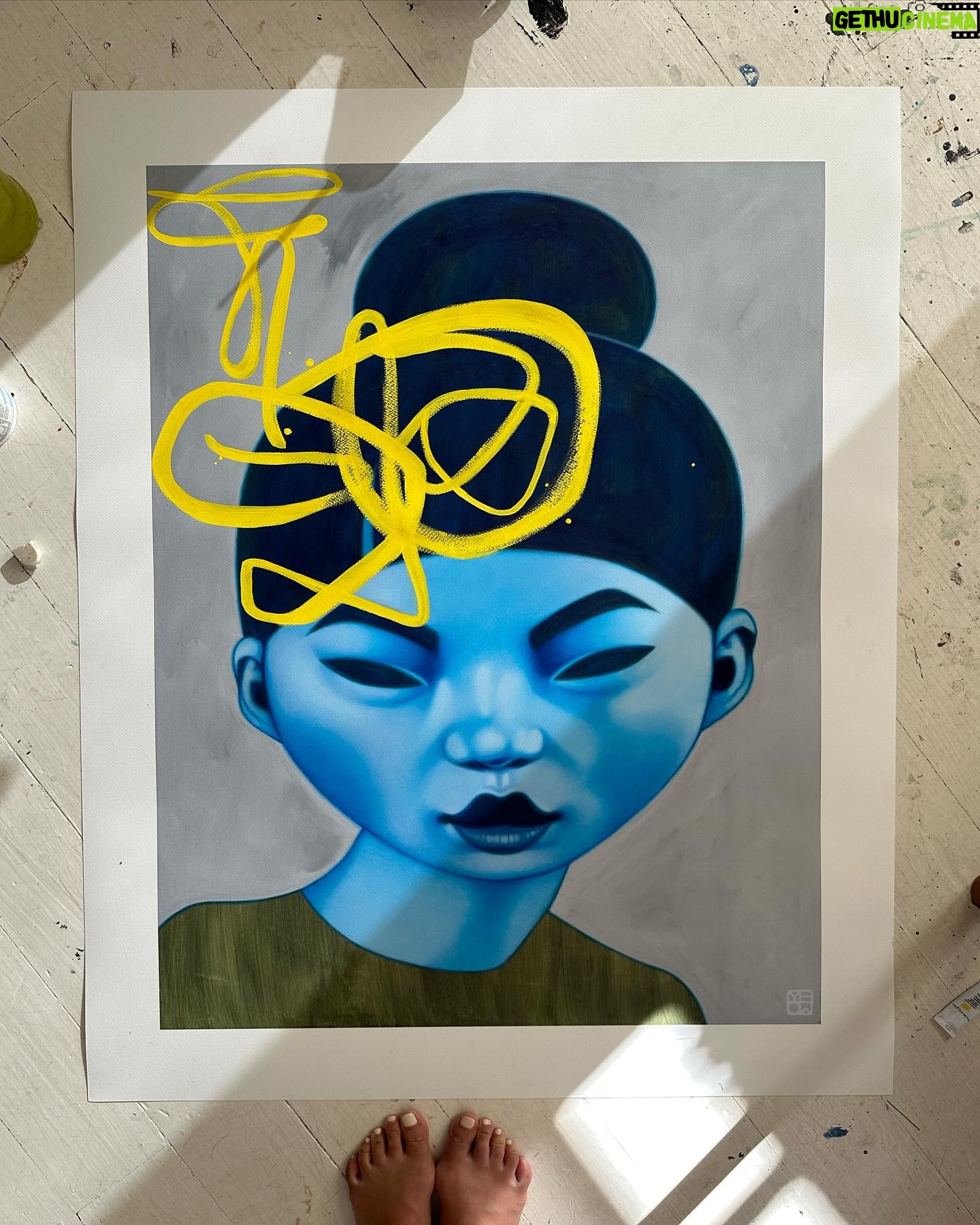 Poh Ling Yeow Instagram - Here they are ….. Only 5 of these 1 off hand embellished prints. All pieces are 90x70cm. The works appear in the order below. All prints are giclee on archival quality 310gsm Ilford cotton artist textured paper, hand-signed & numbered 1/1. Please contact matt@agentforpoh.net or tap the email contact above on my IG profile page👆for the price list. To look at other prints and original paintings please hit the artbypoh link in my bio. Please keep an eye on this post for availability of pieces. Sold works will be updated below. 1. Rain - SOLD 2. Cumulus - SOLD 3. Willow 4. Glade - SOLD 5. Thunder #artbypoh #pohart #oainter #artist #australianartist