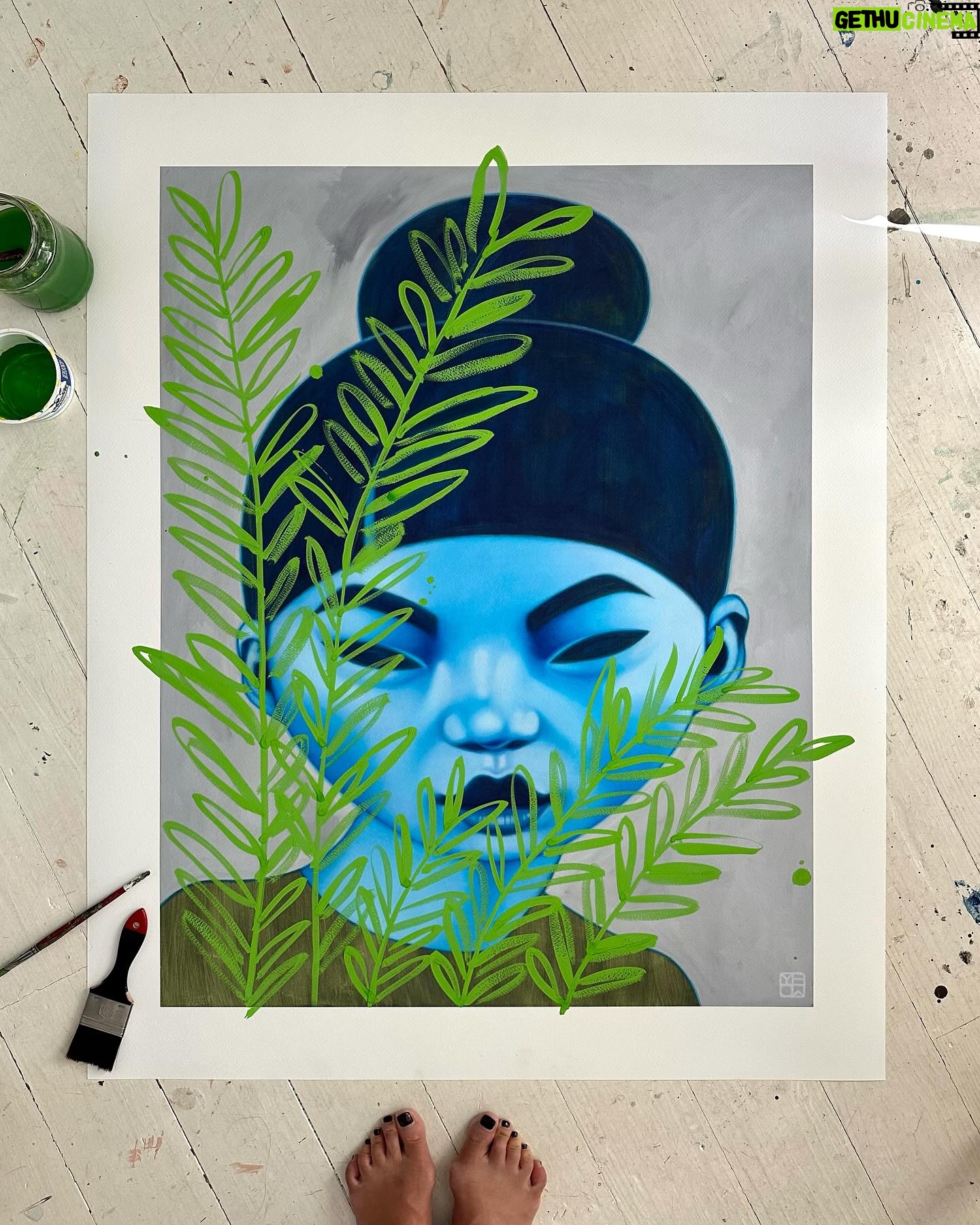 Poh Ling Yeow Instagram - Here they are ….. Only 5 of these 1 off hand embellished prints. All pieces are 90x70cm. The works appear in the order below. All prints are giclee on archival quality 310gsm Ilford cotton artist textured paper, hand-signed & numbered 1/1. Please contact matt@agentforpoh.net or tap the email contact above on my IG profile page👆for the price list. To look at other prints and original paintings please hit the artbypoh link in my bio. Please keep an eye on this post for availability of pieces. Sold works will be updated below. 1. Rain - SOLD 2. Cumulus - SOLD 3. Willow 4. Glade - SOLD 5. Thunder #artbypoh #pohart #oainter #artist #australianartist