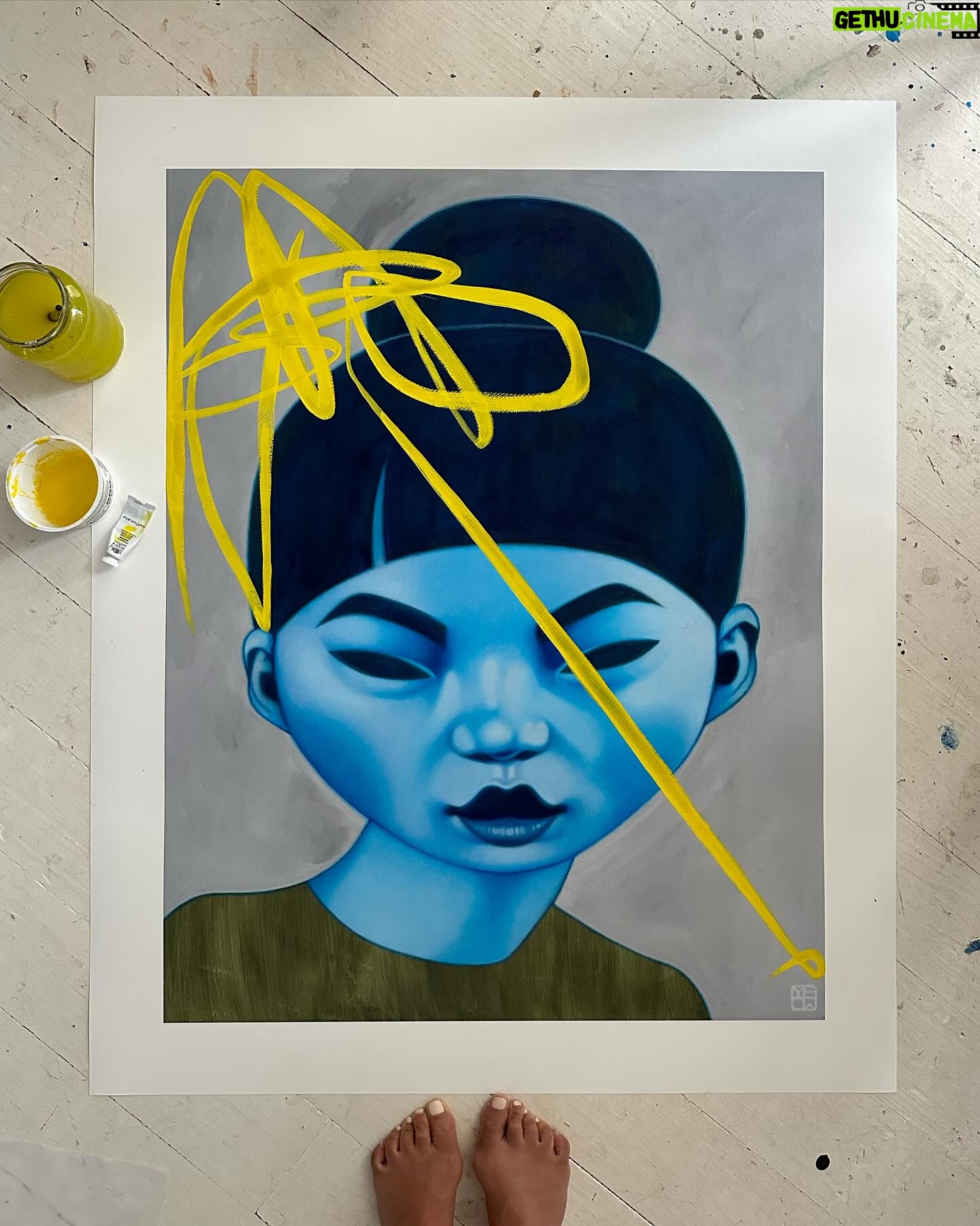 Poh Ling Yeow Instagram - Here they are ….. Only 5 of these 1 off hand embellished prints. All pieces are 90x70cm. The works appear in the order below. All prints are giclee on archival quality 310gsm Ilford cotton artist textured paper, hand-signed & numbered 1/1. Please contact matt@agentforpoh.net or tap the email contact above on my IG profile page👆for the price list. To look at other prints and original paintings please hit the artbypoh link in my bio. Please keep an eye on this post for availability of pieces. Sold works will be updated below. 1. Rain - SOLD 2. Cumulus - SOLD 3. Willow 4. Glade - SOLD 5. Thunder #artbypoh #pohart #oainter #artist #australianartist